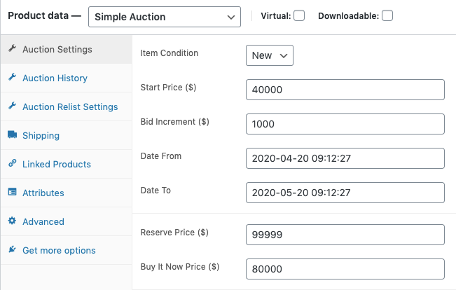 WP Forward Auction Product for WooCommerce